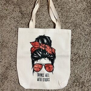 Stylish Cream Tote Bag with Fun Graphic